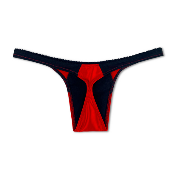 Carmen Liu Devotion Satin Thong Red Thorn