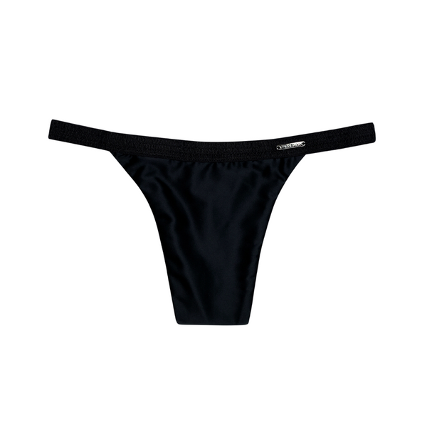 Carmen Liu Divine Satin Thong Boldly Black