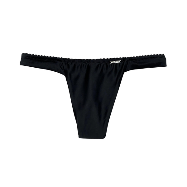 Carmen Liu Cute Satin Thong Boldly Black