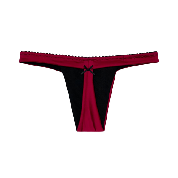 Carmen Liu Cute Satin Thong Burgundy Soul