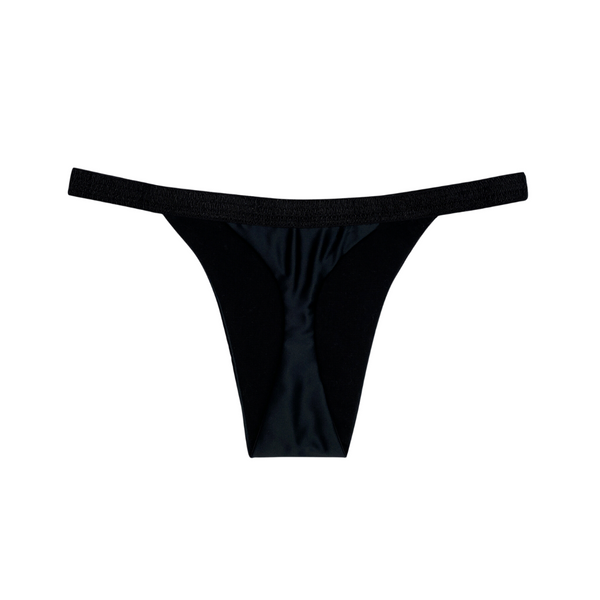 Carmen Liu Divine Satin Thong Boldly Black