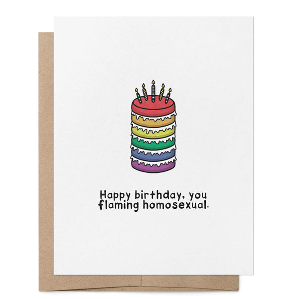 Happy Birthday Flaming Homosexual Card