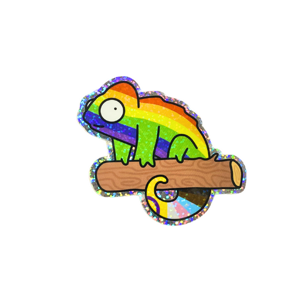 Queer Chameleon Shiny Sticker