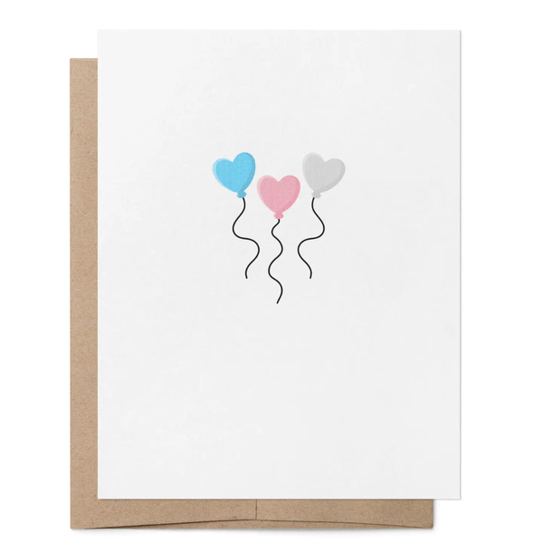 Trans Heart Balloons Card