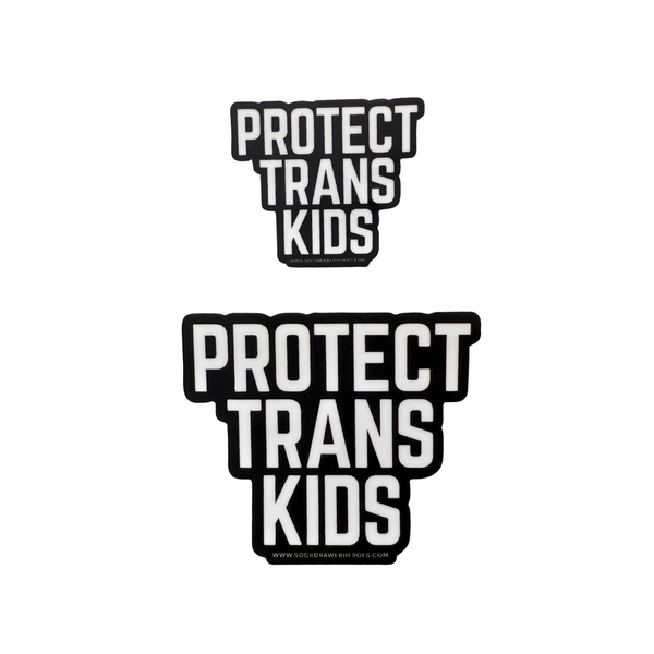 SDH Protect Trans Kids Sticker - B&W