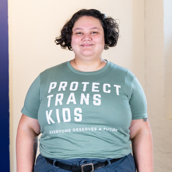 SDH 'Protect Trans Kids' T-Shirt Femme Cut - Sage
