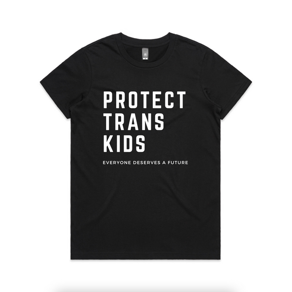 SDH 'Protect Trans Kids' T-Shirt Femme Cut - Black