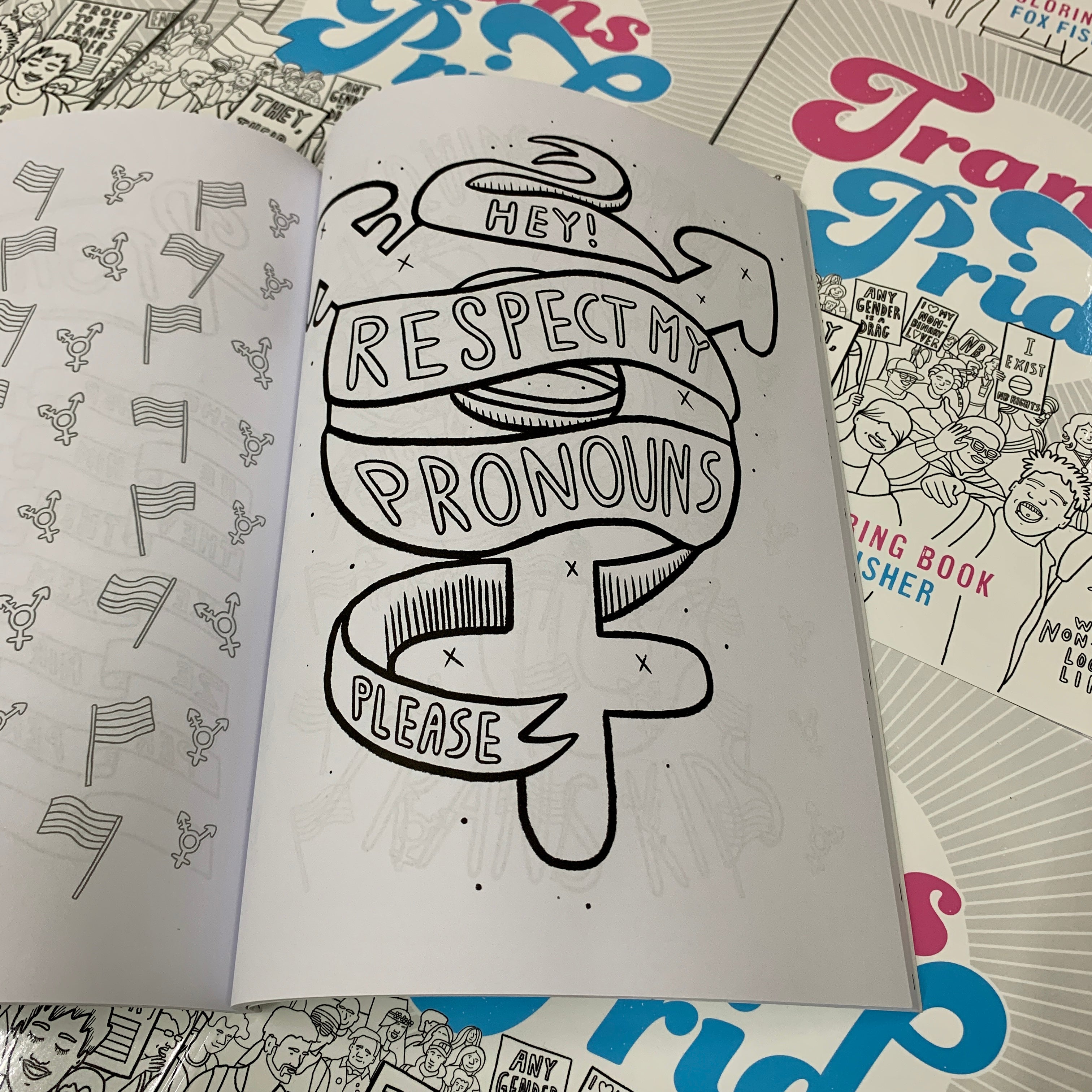 Trans Pride Colouring Book – Sock Drawer Heroes