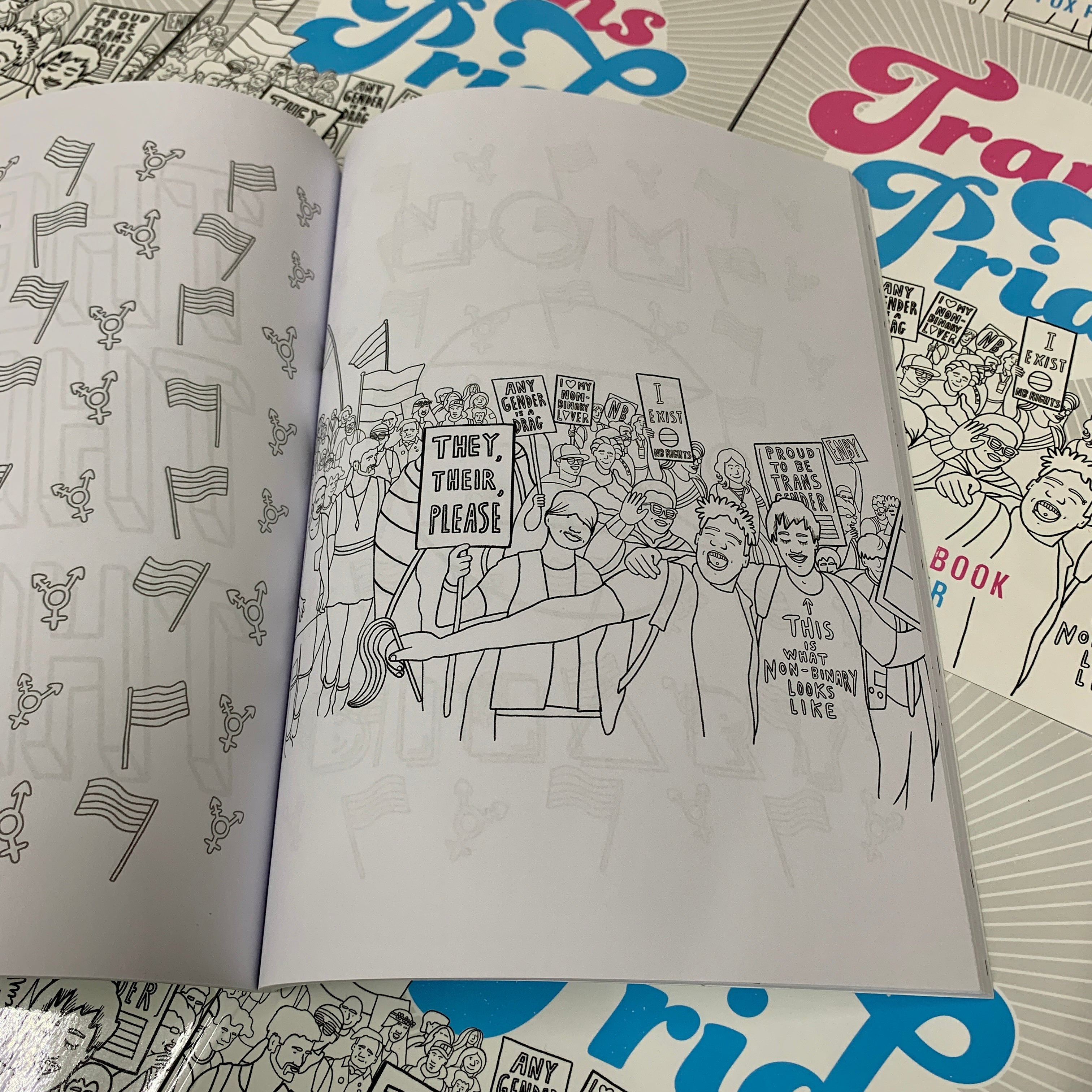 Trans Pride Colouring Book – Sock Drawer Heroes