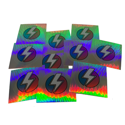 SDH Trans Bolt Holographic Sticker - Sock Drawer Heroes | For the Trans & Gender Variant Community